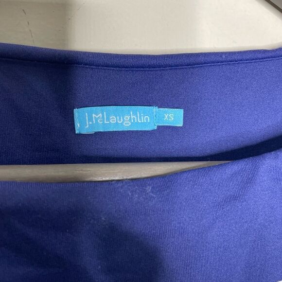 J. McLaughlin Blue White Green Striped Tiered Dress Size XS - Picture 3 of 4